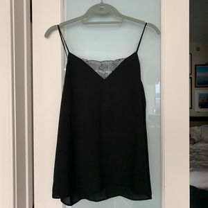 Topshop black tank with lace accents size 6